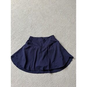 Halara Womens Dark Blue Crossover Waist Tennis Skirt Skort with Pockets Size S
